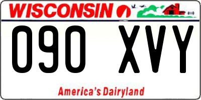 WI license plate 090XVY