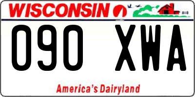 WI license plate 090XWA