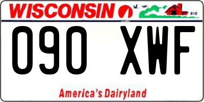 WI license plate 090XWF