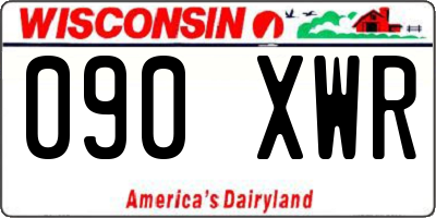 WI license plate 090XWR