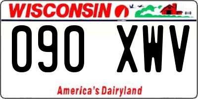 WI license plate 090XWV