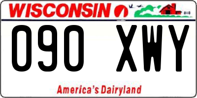 WI license plate 090XWY