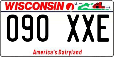 WI license plate 090XXE