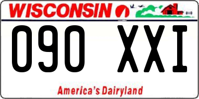 WI license plate 090XXI