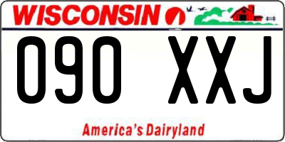 WI license plate 090XXJ