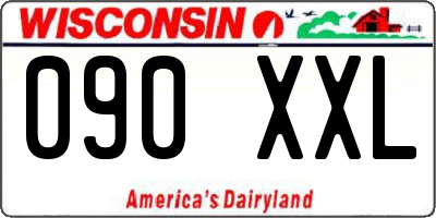 WI license plate 090XXL