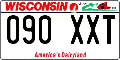 WI license plate 090XXT