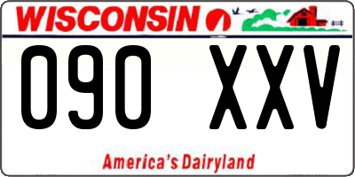 WI license plate 090XXV