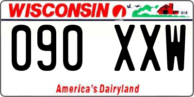 WI license plate 090XXW