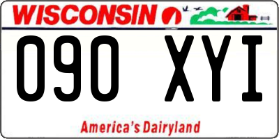 WI license plate 090XYI