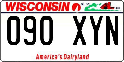 WI license plate 090XYN