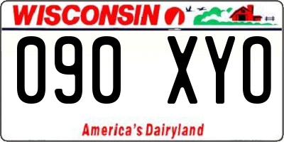 WI license plate 090XYO