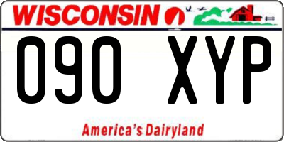 WI license plate 090XYP