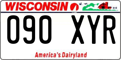 WI license plate 090XYR