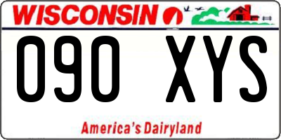 WI license plate 090XYS