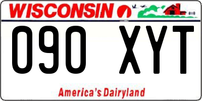 WI license plate 090XYT