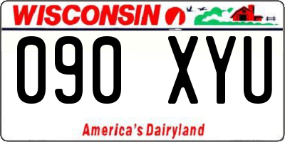 WI license plate 090XYU