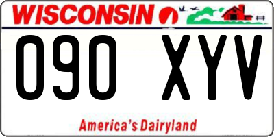 WI license plate 090XYV