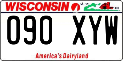 WI license plate 090XYW