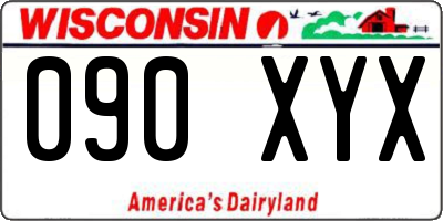 WI license plate 090XYX