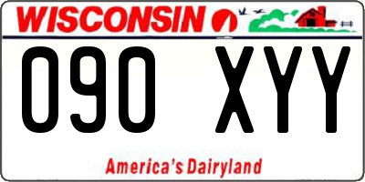 WI license plate 090XYY
