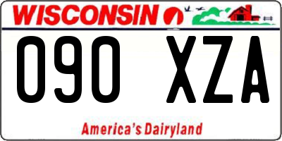 WI license plate 090XZA