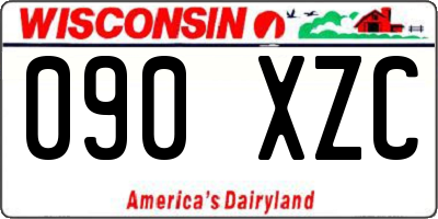 WI license plate 090XZC