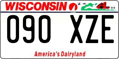 WI license plate 090XZE