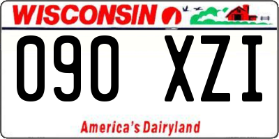 WI license plate 090XZI