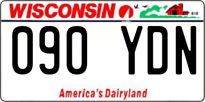 WI license plate 090YDN