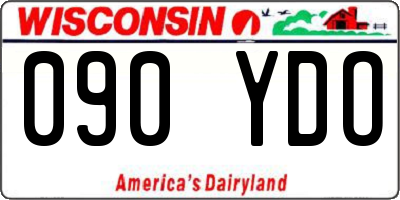WI license plate 090YDO