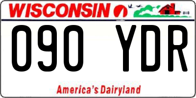 WI license plate 090YDR