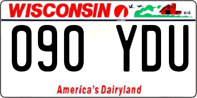 WI license plate 090YDU