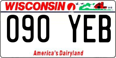 WI license plate 090YEB
