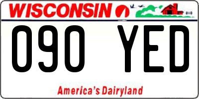 WI license plate 090YED
