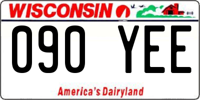 WI license plate 090YEE