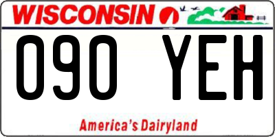 WI license plate 090YEH