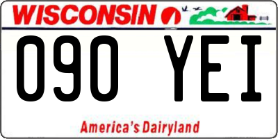 WI license plate 090YEI