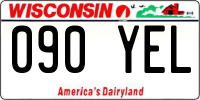 WI license plate 090YEL