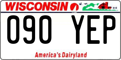 WI license plate 090YEP