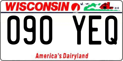 WI license plate 090YEQ
