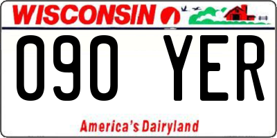 WI license plate 090YER
