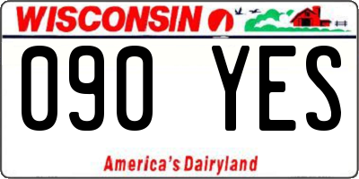 WI license plate 090YES