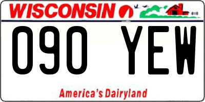 WI license plate 090YEW