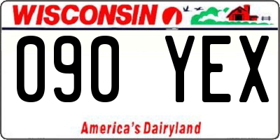 WI license plate 090YEX