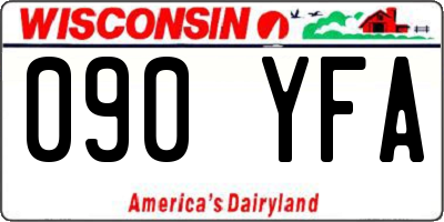 WI license plate 090YFA