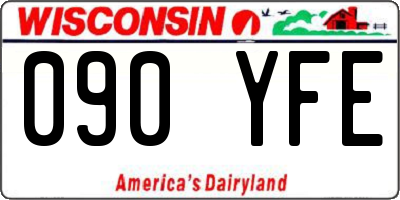WI license plate 090YFE
