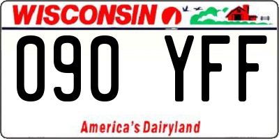WI license plate 090YFF
