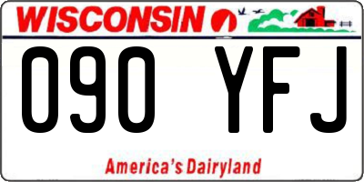 WI license plate 090YFJ