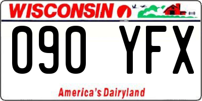 WI license plate 090YFX